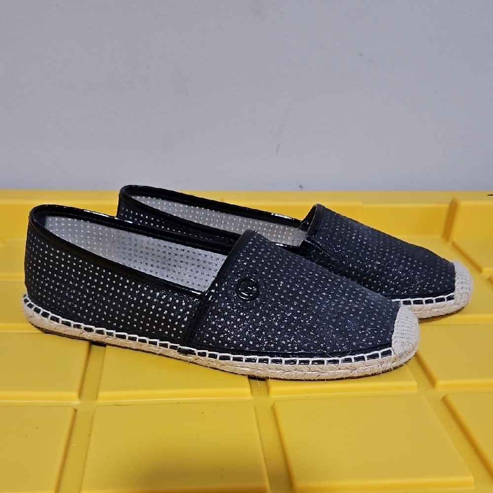 Michael Kors Black Espadrille Slip-On Flats